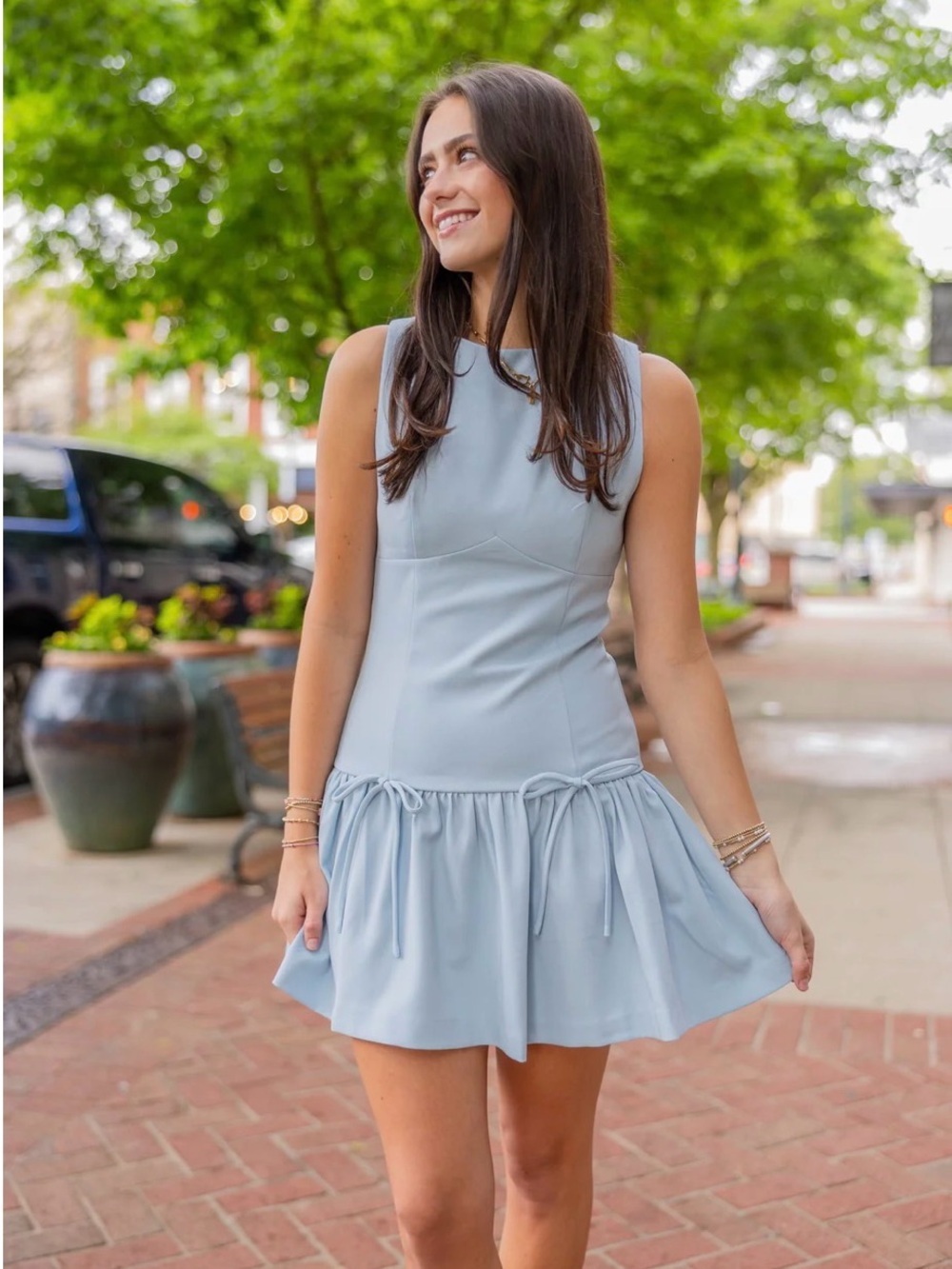 NWT GLAM Light Blue Sleeveless Mini Dress